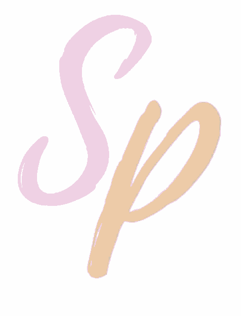 a logo for soni pastisseria with a pink letter s and a tan letter p