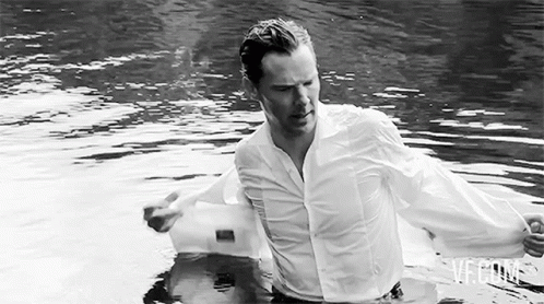 Benedict Cumberbatch Wet GIF - Benedict Cumberbatch Wet Black And White GIFs
