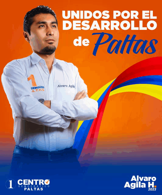 a man in a white shirt with the name alvaro agila on his chest