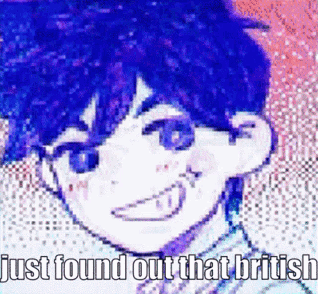 a pixelated image of a boy with the words just found out that british