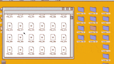 a computer screen displays a list of folders including folder 107