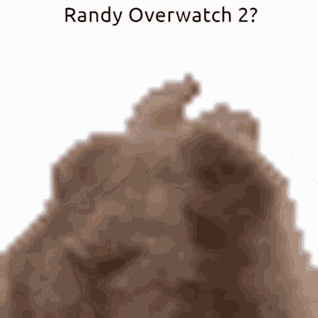 a blurred image of a rock with the words randy overwatch written above it .