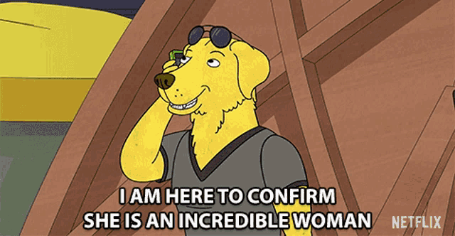 I Am Here To Confirm She Is An Incredible Woman Mr Peanutbutter GIF - I Am Here To Confirm She Is An Incredible Woman Mr Peanutbutter Bojack Horseman GIFs