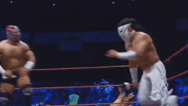 two wrestlers are in a wrestling ring with roshfrans written on the floor