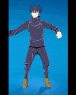 a cartoon character is standing on one leg on a blue background .