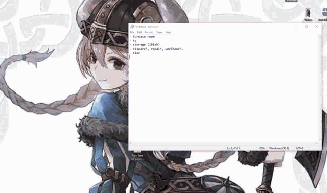 a screenshot of a notepad with a picture of a girl on the background