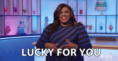 Lucky For You Nicole Byer GIF - Lucky For You Nicole Byer Nailed It GIFs