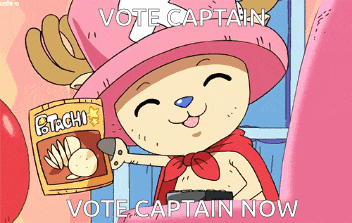 a cartoon character is holding a bag of pistachios and says vote captain