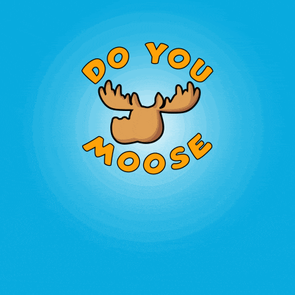 a blue background with a loading screen for a moose game