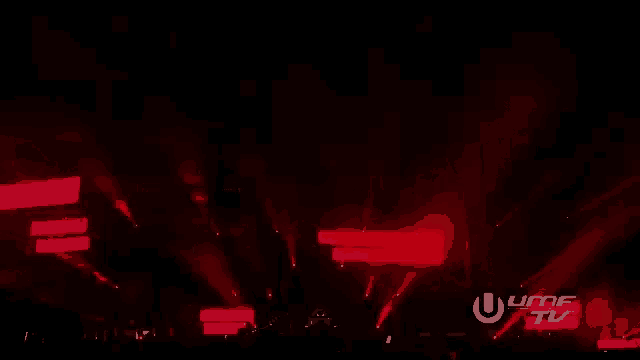 a stage with a lot of red lights and the word umf tv