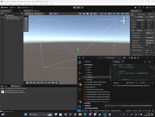a screenshot of a computer screen showing a unity app