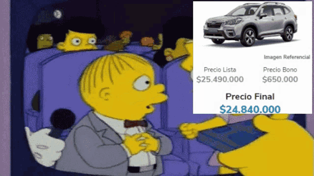 a cartoon of ralph with a picture of a car next to him