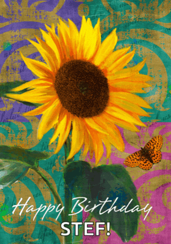 a birthday card that says happy birthday stef