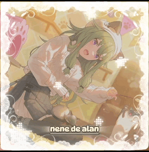 a picture of a girl with the name nene de alan at the bottom