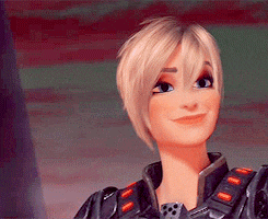 a close up of a cartoon character smiling