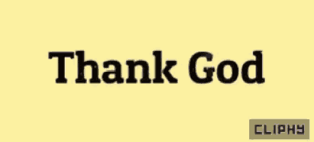 a yellow background with the words thank god written in black