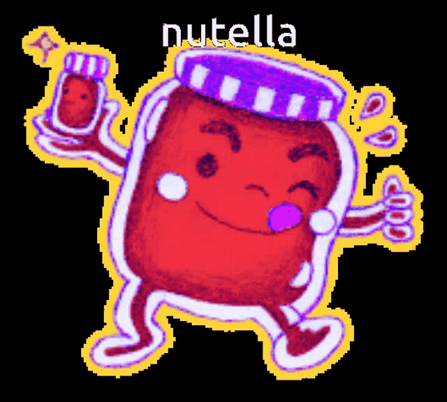 a cartoon illustration of a jar of nutella