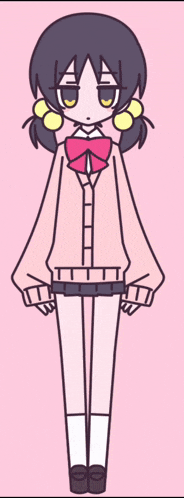 a drawing of a girl wearing a pink sweater
