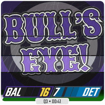 a purple sign that says bull 's eye