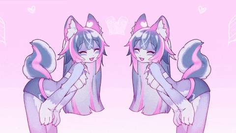 a drawing of a girl with a cat 's tail