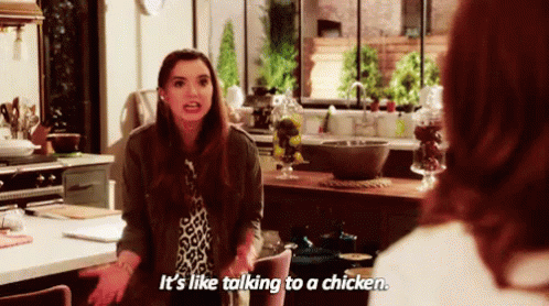 It'S Like Talking To A Chicken GIF - Unbreakable Kimmy Schmidt Dumb Idiot GIFs