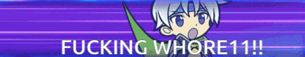 a purple background with a girl and the words fucking whore 11