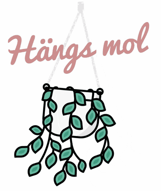a drawing of a plant with the words hangs mol written above it