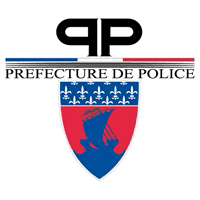 a logo for the prefecture de police with a shield on it