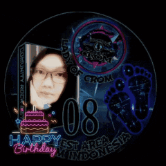 a picture of a woman with the words happy birthday indah