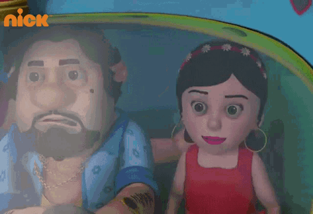 a cartoon of a man and a girl with the nick logo on the bottom