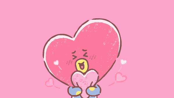a cartoon character is holding a heart in his hands .