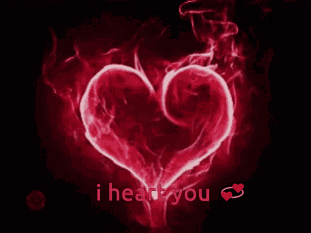 a red heart with the words i heart you on it