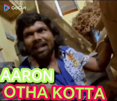 a video of a man with the words " aaron otha kotta " on the bottom