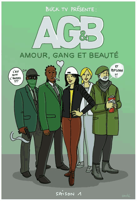 a poster for ag & b season 1 shows a group of people