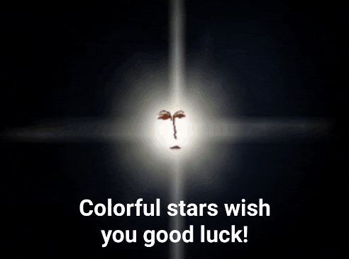 a colorful stars wish you good luck poster with a star in the middle