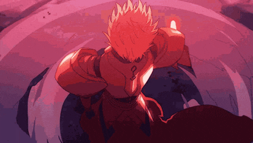 a drawing of a person with red hair and a purple background