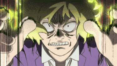 a cartoon drawing of a man with a very angry expression on his face