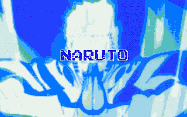 a blue background with the word naruto in the middle