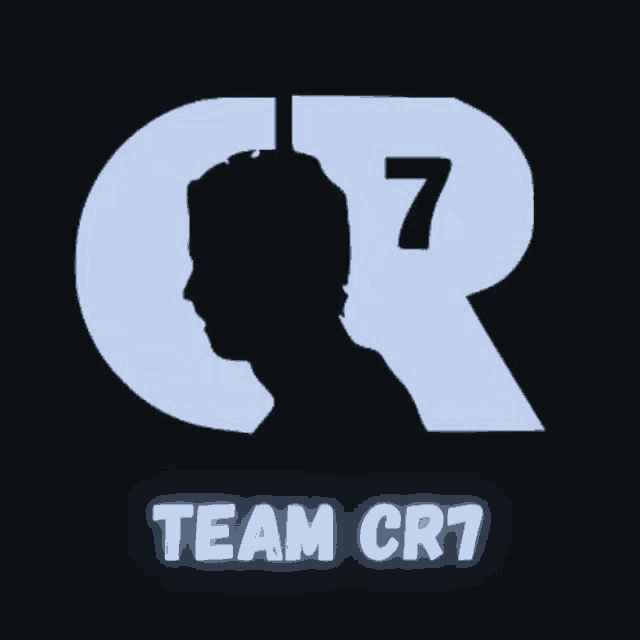 a logo for team cr7 with a silhouette of a person