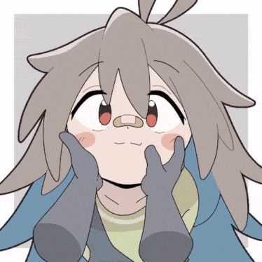 a cartoon character has a bandage on his nose