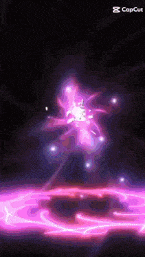 a video of a purple glowing circle with the words capcut at the bottom