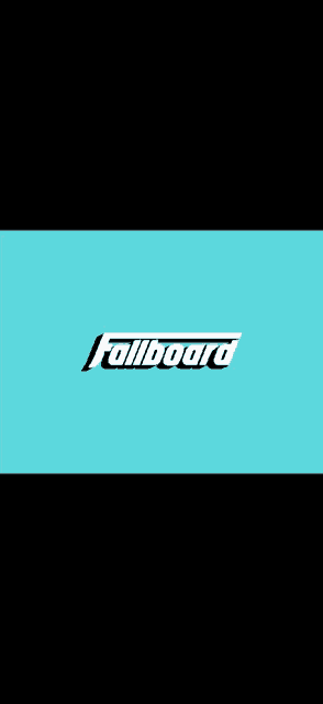 a blue background with a fallboard logo in white