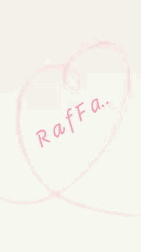 the name raffa is written in pink on a white surface