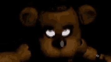 a close up of a teddy bear 's face with white eyes