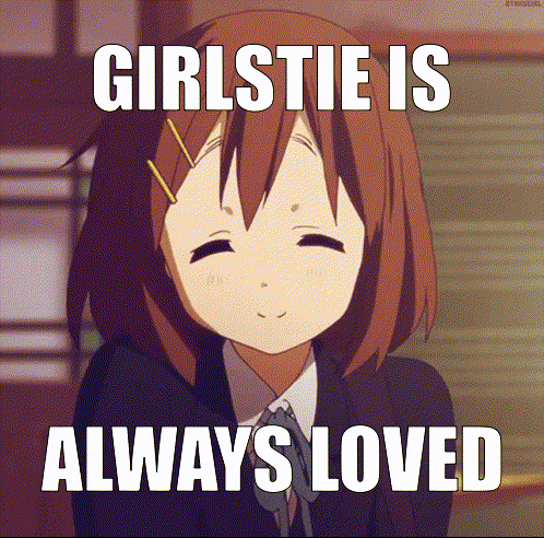 a picture of a girl with the words " girlstie is always loved " on it