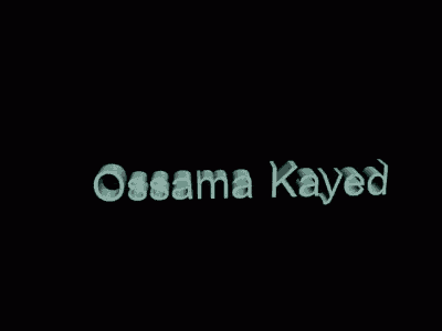 a black background with the name ossama kayed written on it