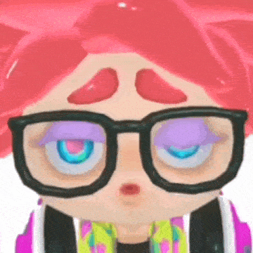 a close up of a cartoon character wearing glasses and making a funny face .