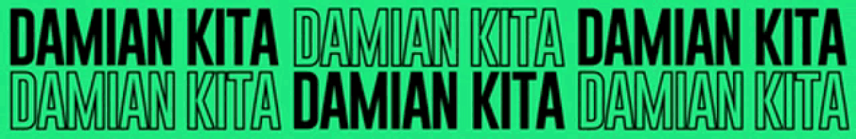 a green background with black text that says " damai kita damai kita damai kita "