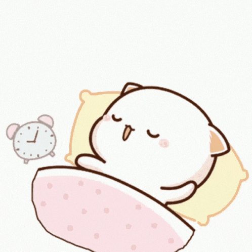 a cat is sleeping in a bed next to an alarm clock .