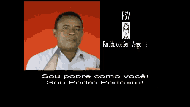 a man in a white shirt stands in front of a sign that says psv on it